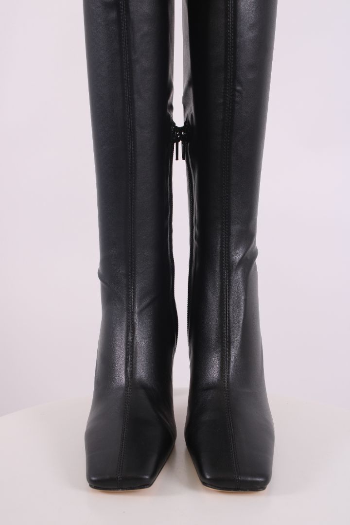 Tony Bianco Fancy Faux Leather Knee Boots Black 3