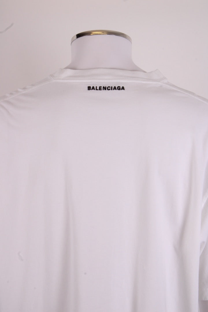 Balenciaga Unifit Embroidered Logo T-shirt White S