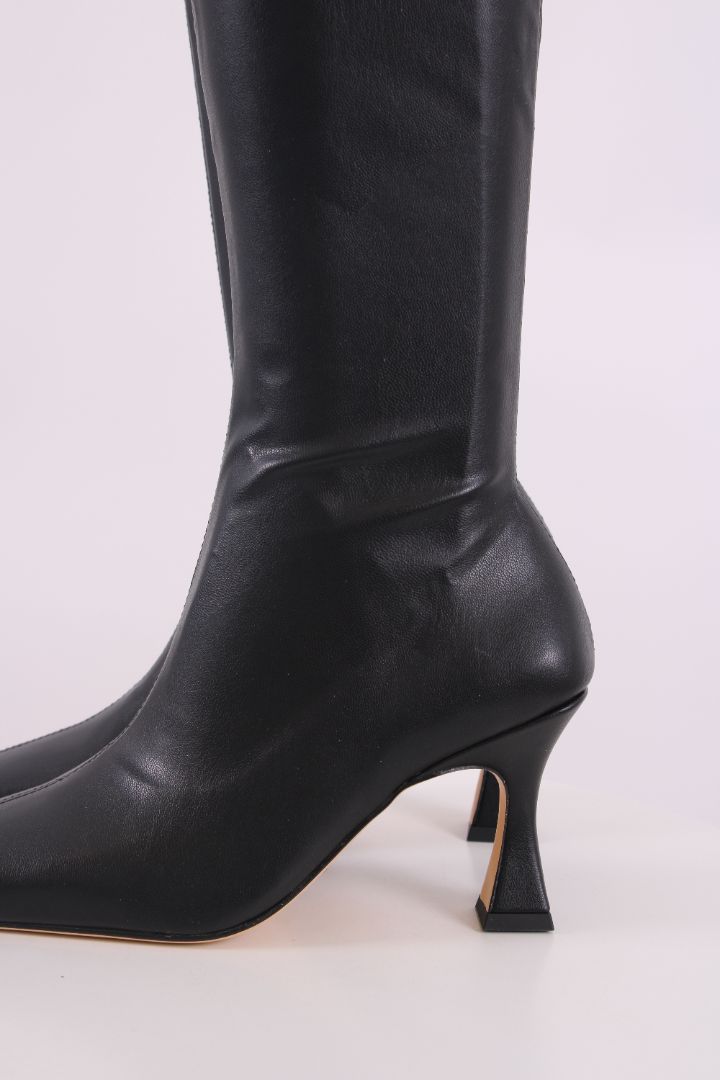 Tony Bianco Fancy Faux Leather Knee Boots Black 3