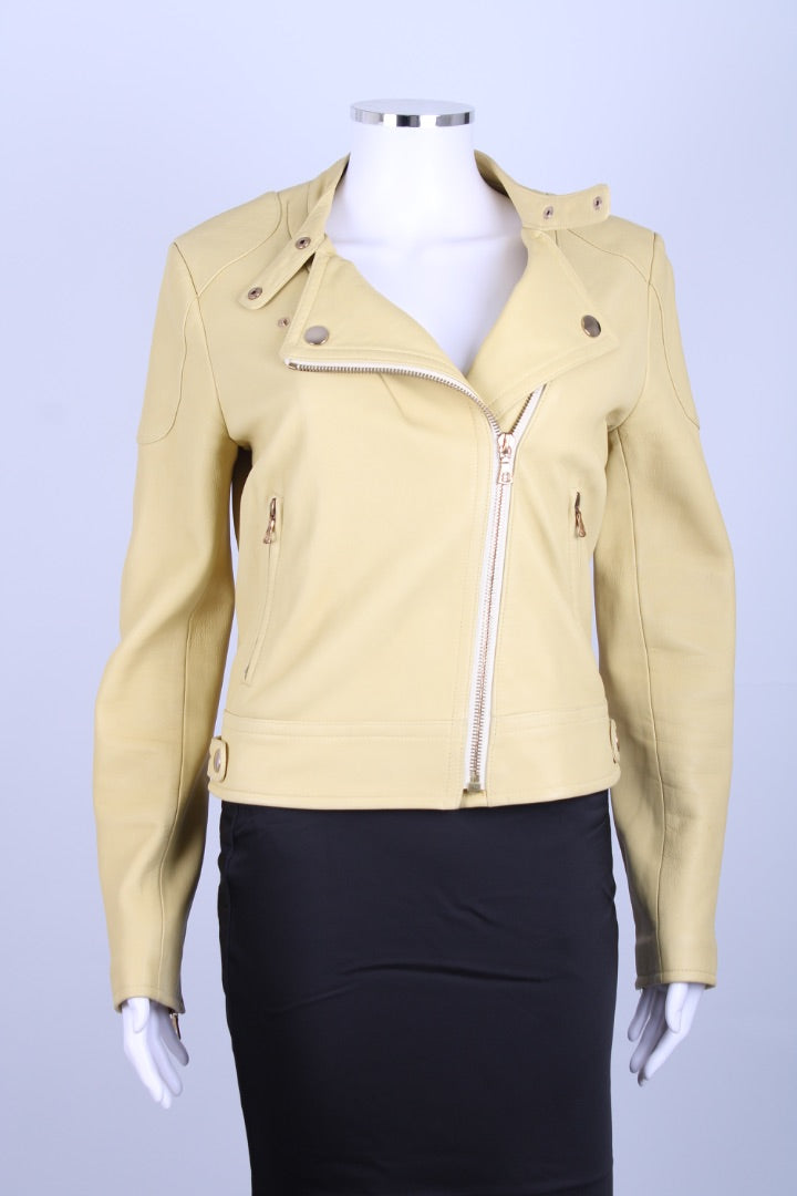 Yves Salomon Leather Jacket Yellow 10