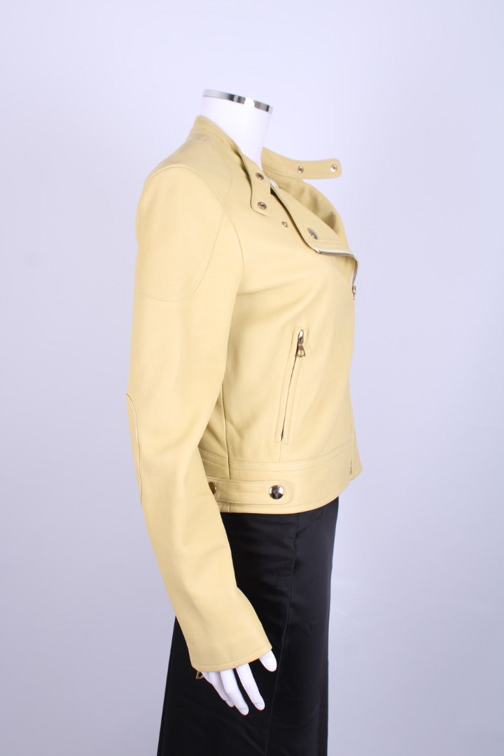 Yves Salomon Leather Jacket Yellow 10