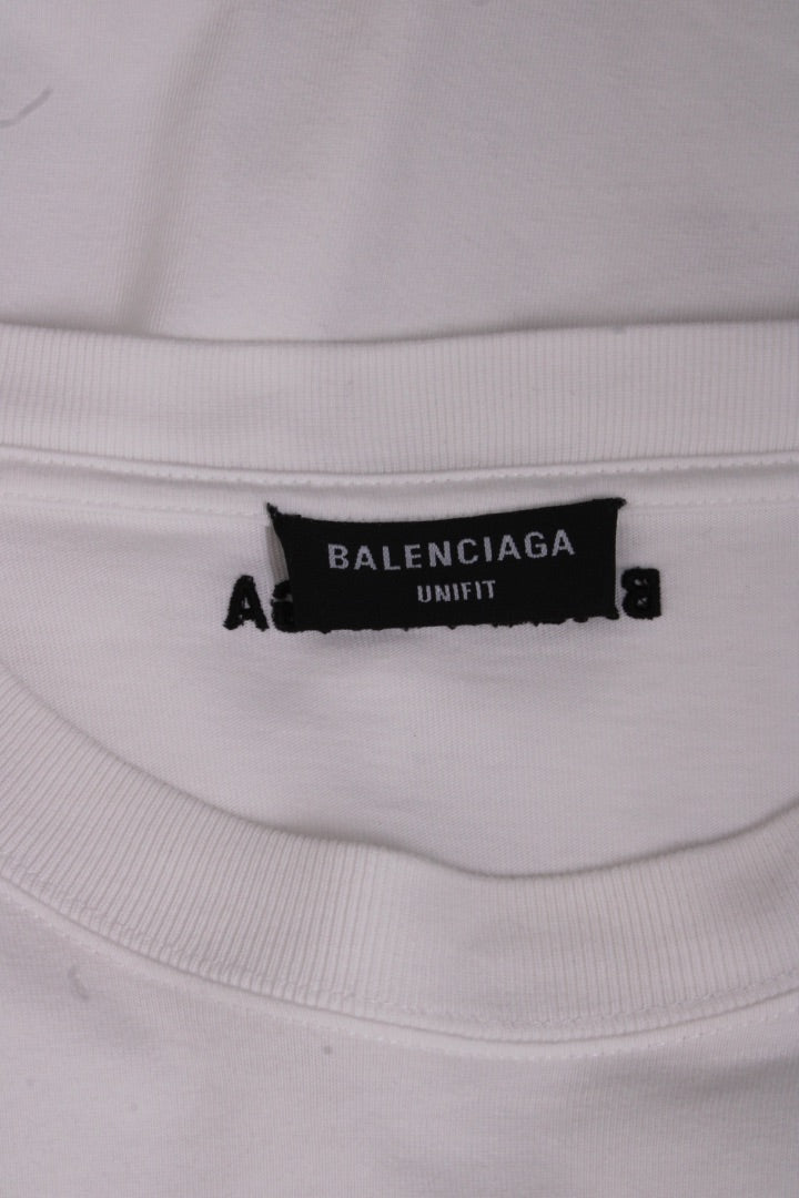 Balenciaga Unifit Embroidered Logo T-shirt White S