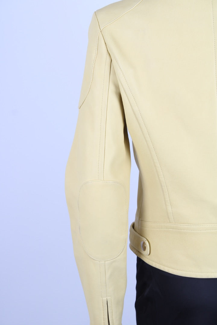 Yves Salomon Leather Jacket Yellow 10