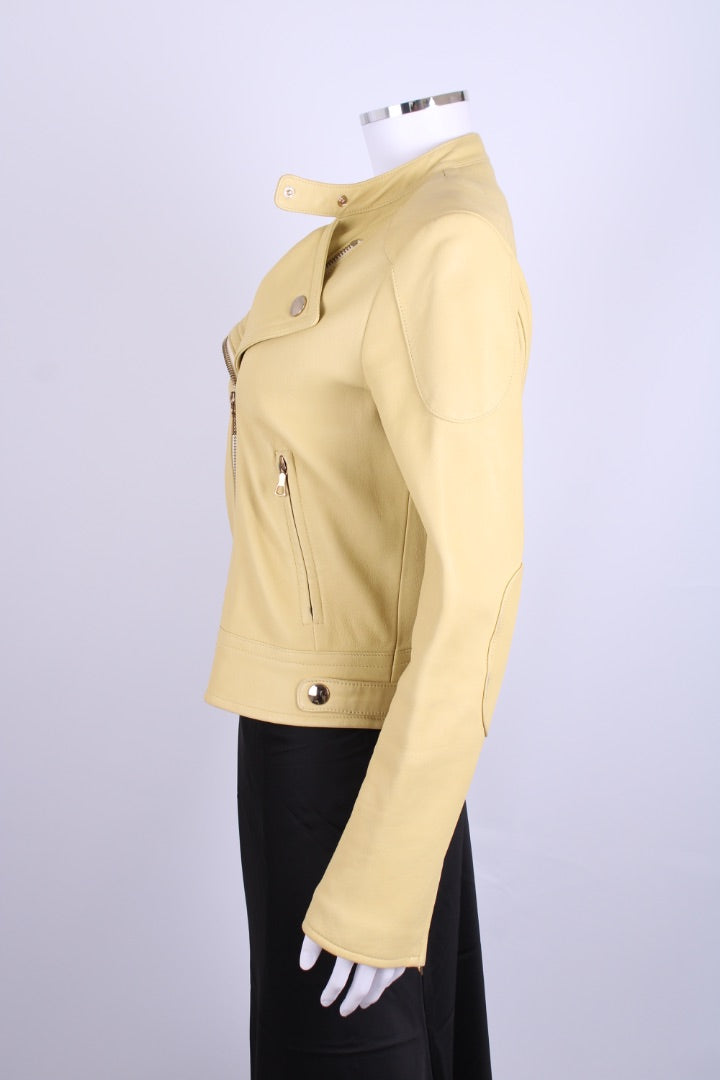 Yves Salomon Leather Jacket Yellow 10