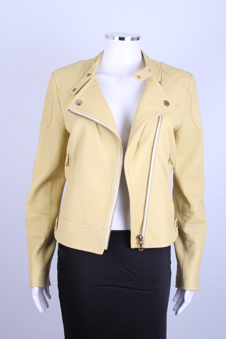 Yves Salomon Leather Jacket Yellow 10