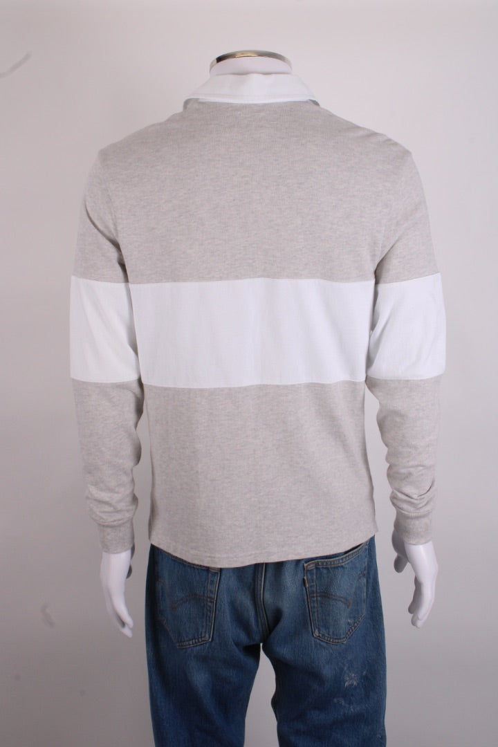 Aime Leon Dore L/S Logo Paneled Rugby Top Grey/ White S