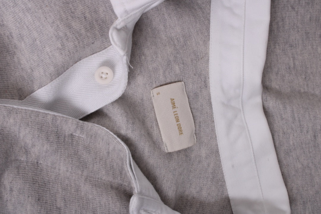 Aime Leon Dore L/S Logo Paneled Rugby Top Grey/ White S
