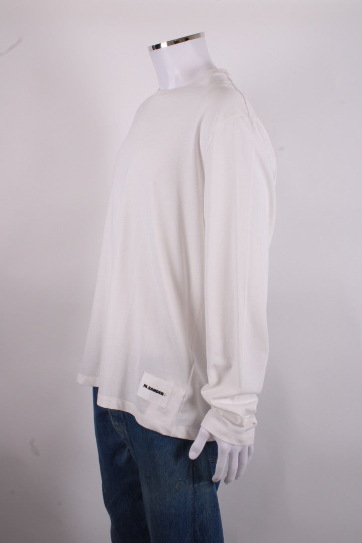 Jil Sander+ L/S Logo Patch Top White XXL