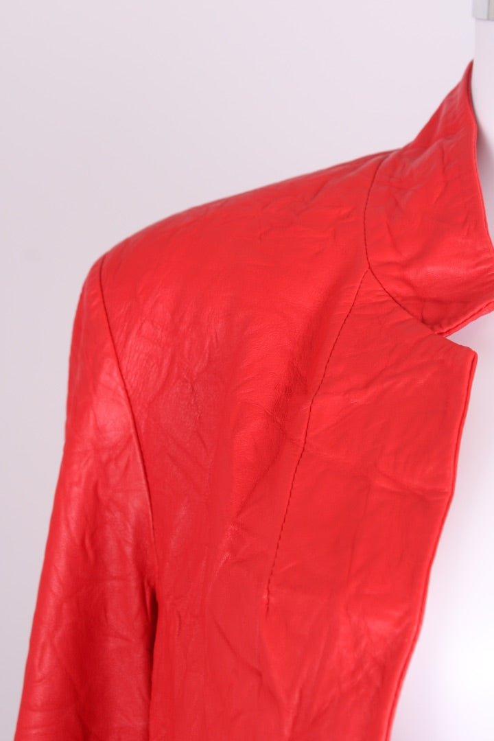 Zadig & Voltaire Leather Jacket Red 10