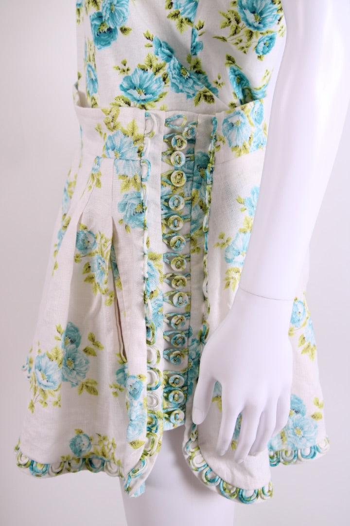 Zimmermann Floral T-shirt/ Shorts Co-Ord White/ Blue S