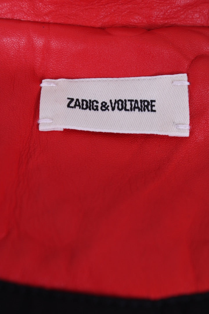 Zadig & Voltaire Leather Jacket Red 10