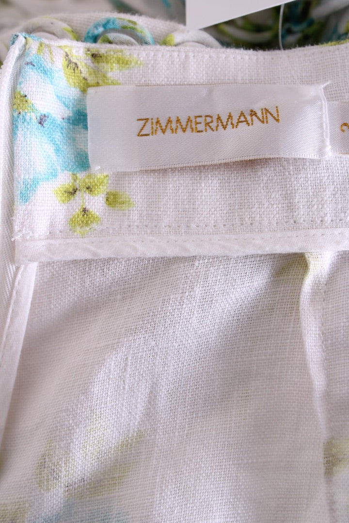 Zimmermann Floral T-shirt/ Shorts Co-Ord White/ Blue S