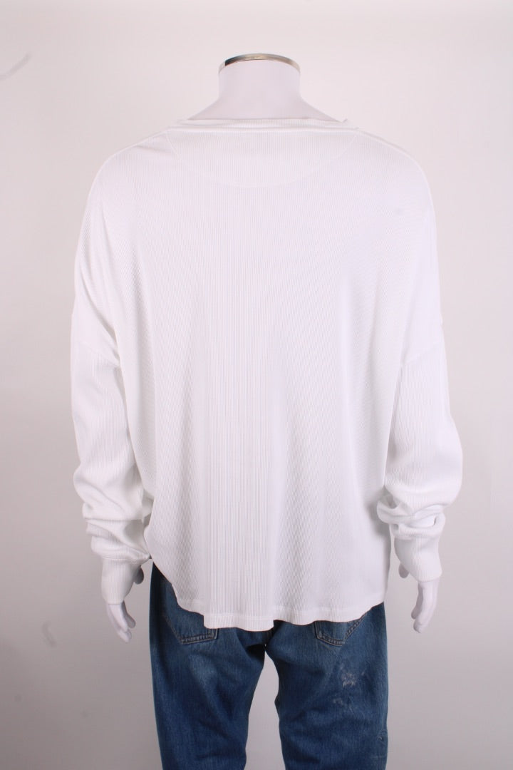 Loewe L/S Embroidered Logo Rib Top White XL
