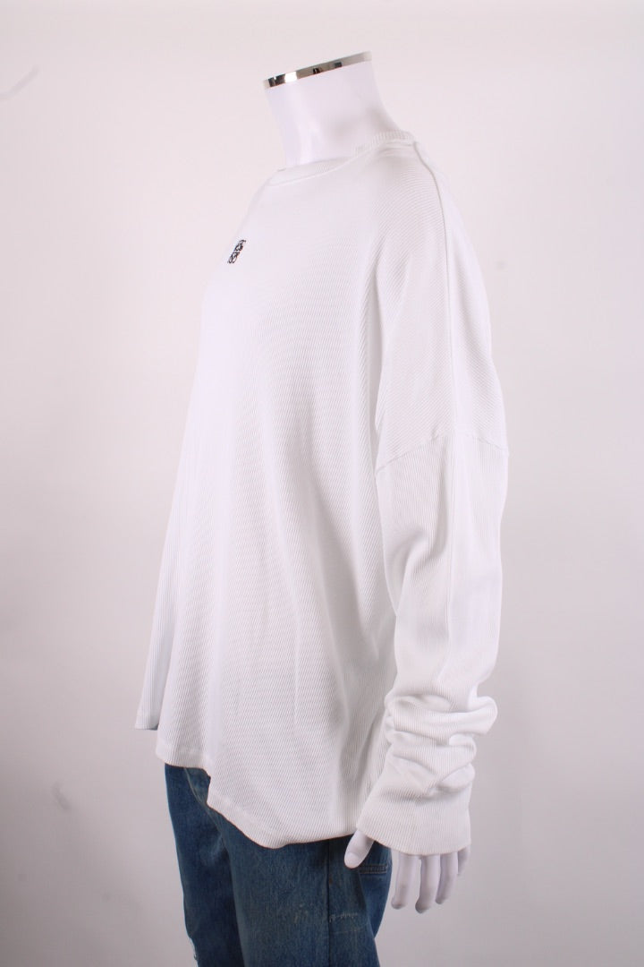 Loewe L/S Embroidered Logo Rib Top White XL