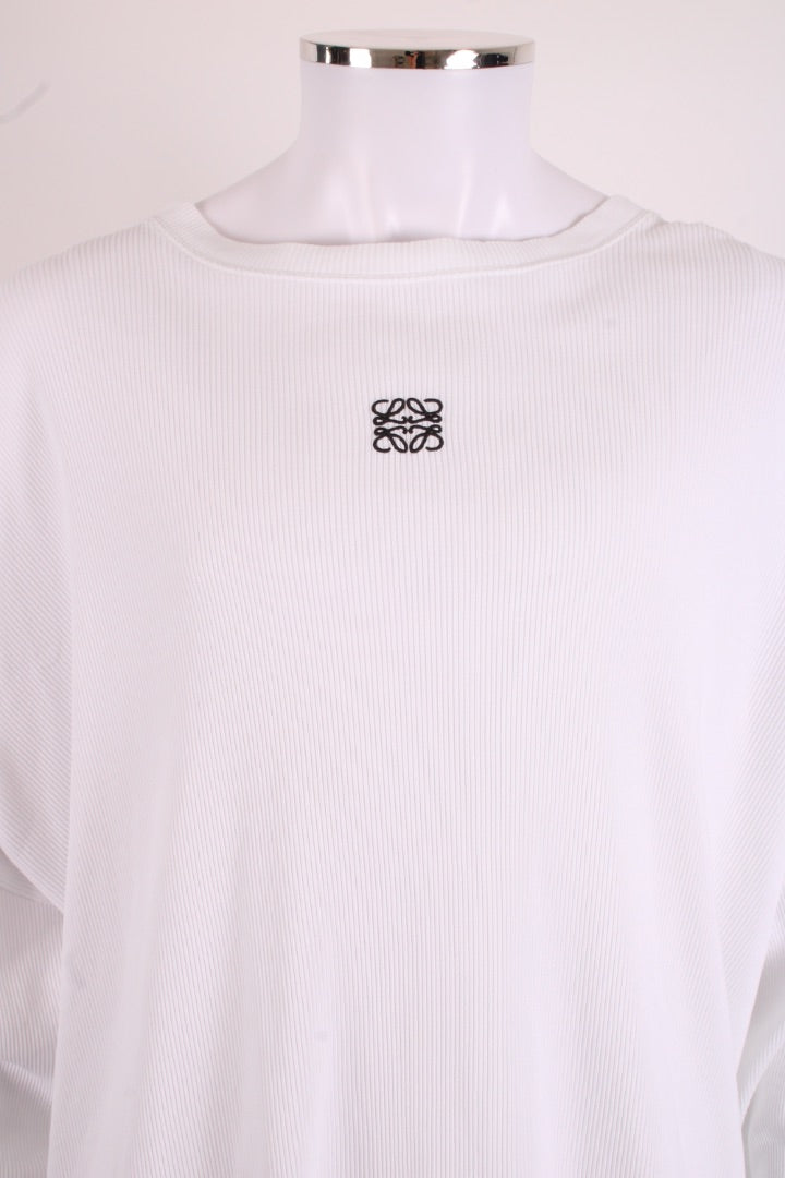 Loewe L/S Embroidered Logo Rib Top White XL