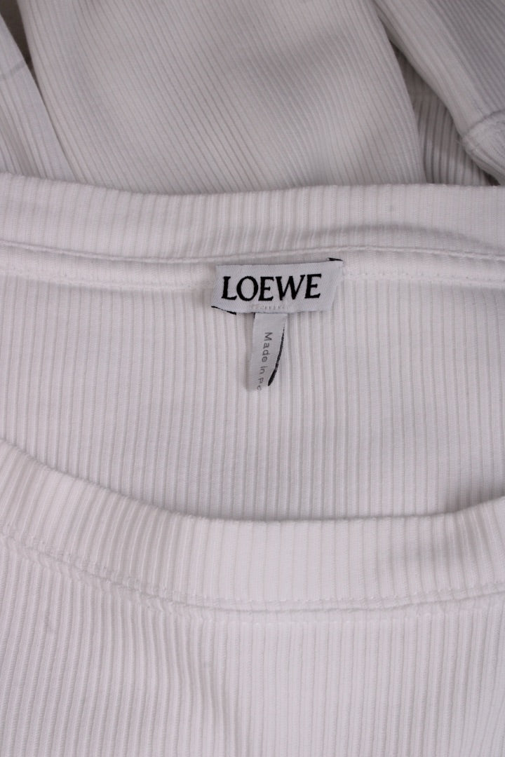 Loewe L/S Embroidered Logo Rib Top White XL