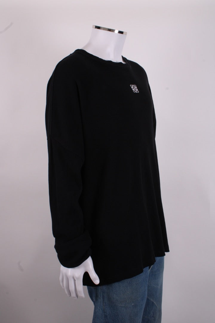 Loewe L/S Embroidered Logo Rib Top Black XL