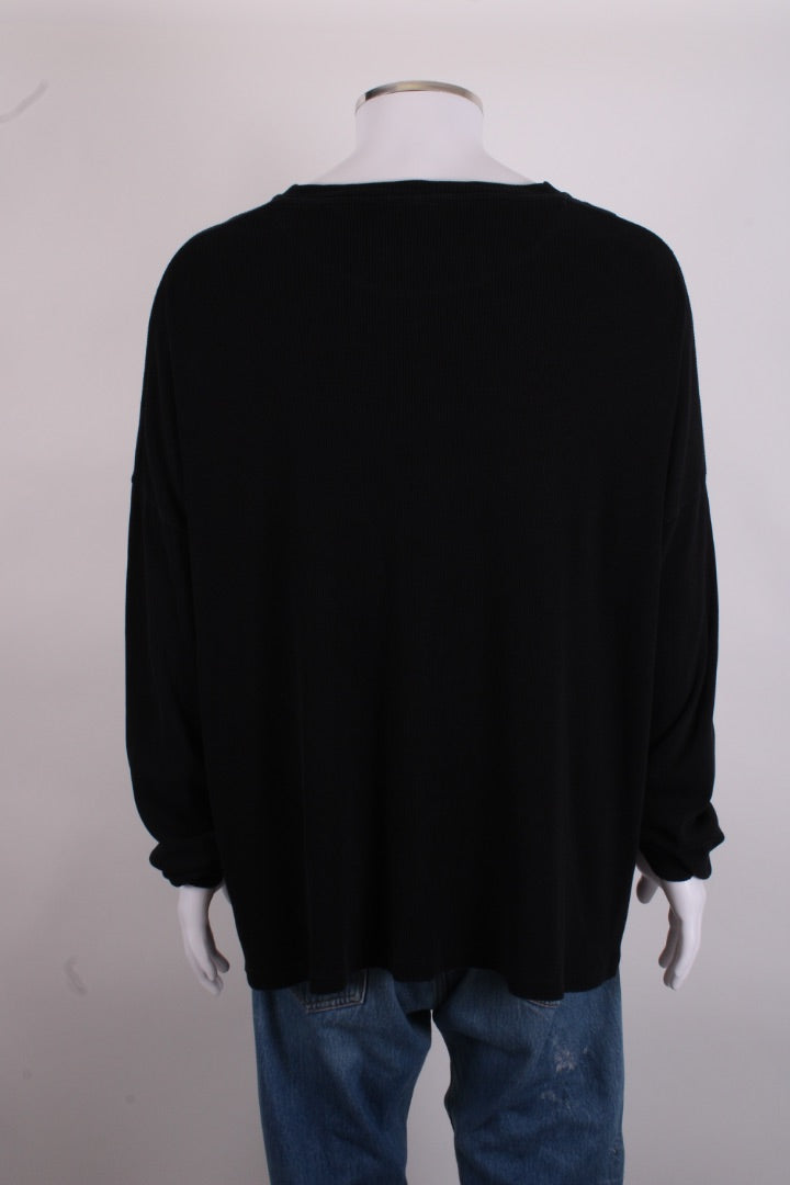 Loewe L/S Embroidered Logo Rib Top Black XL