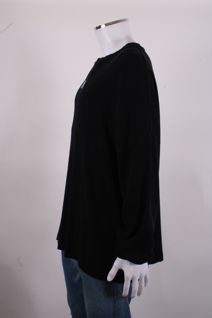 Loewe L/S Embroidered Logo Rib Top Black XL