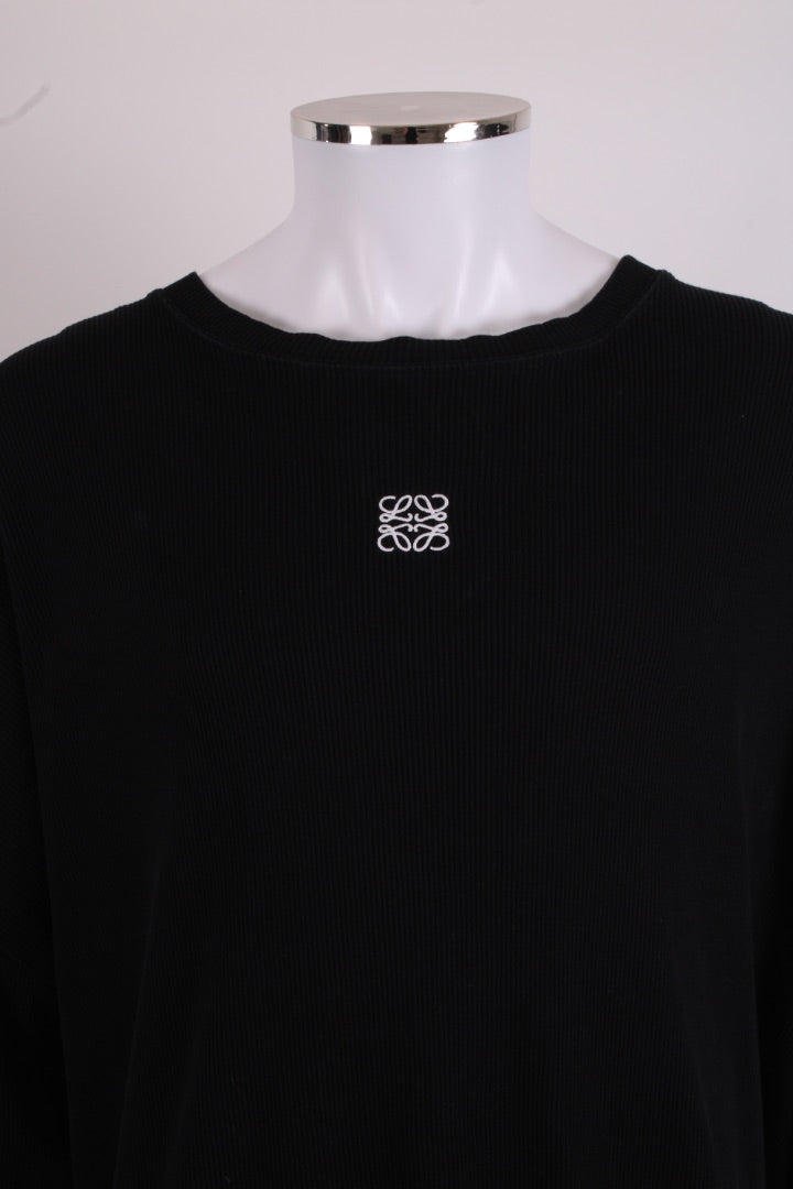 Loewe L/S Embroidered Logo Rib Top Black XL