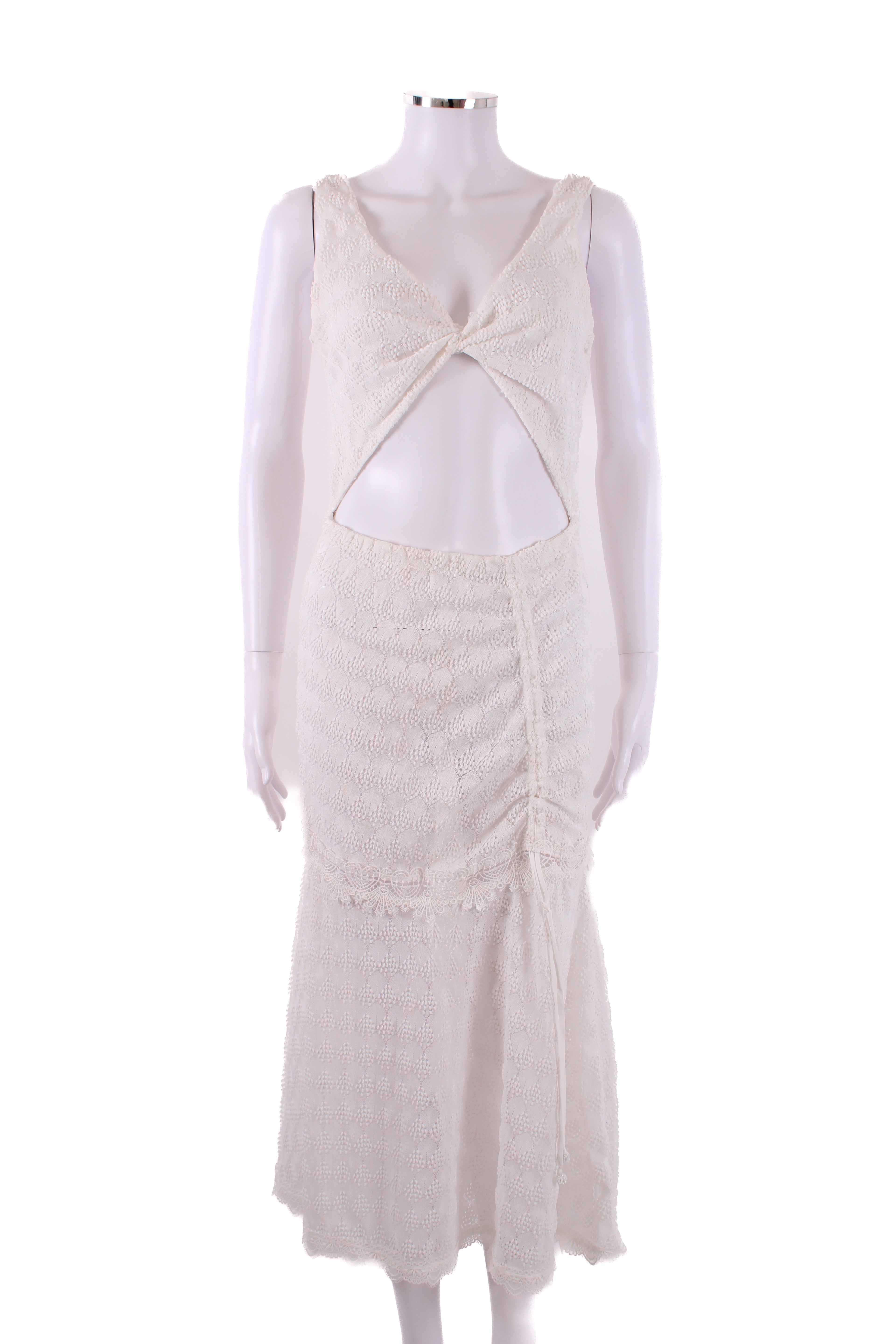 Waimari S/S Cut Out Dress White S
