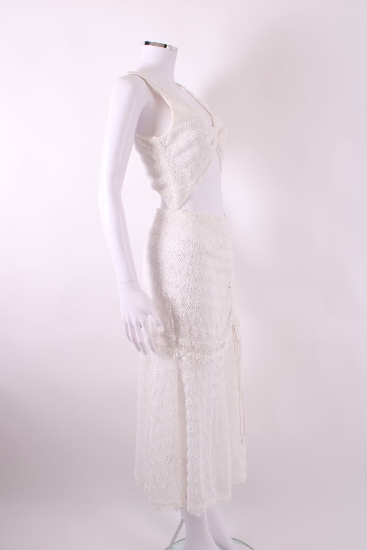 Waimari S/S Cut Out Dress White S