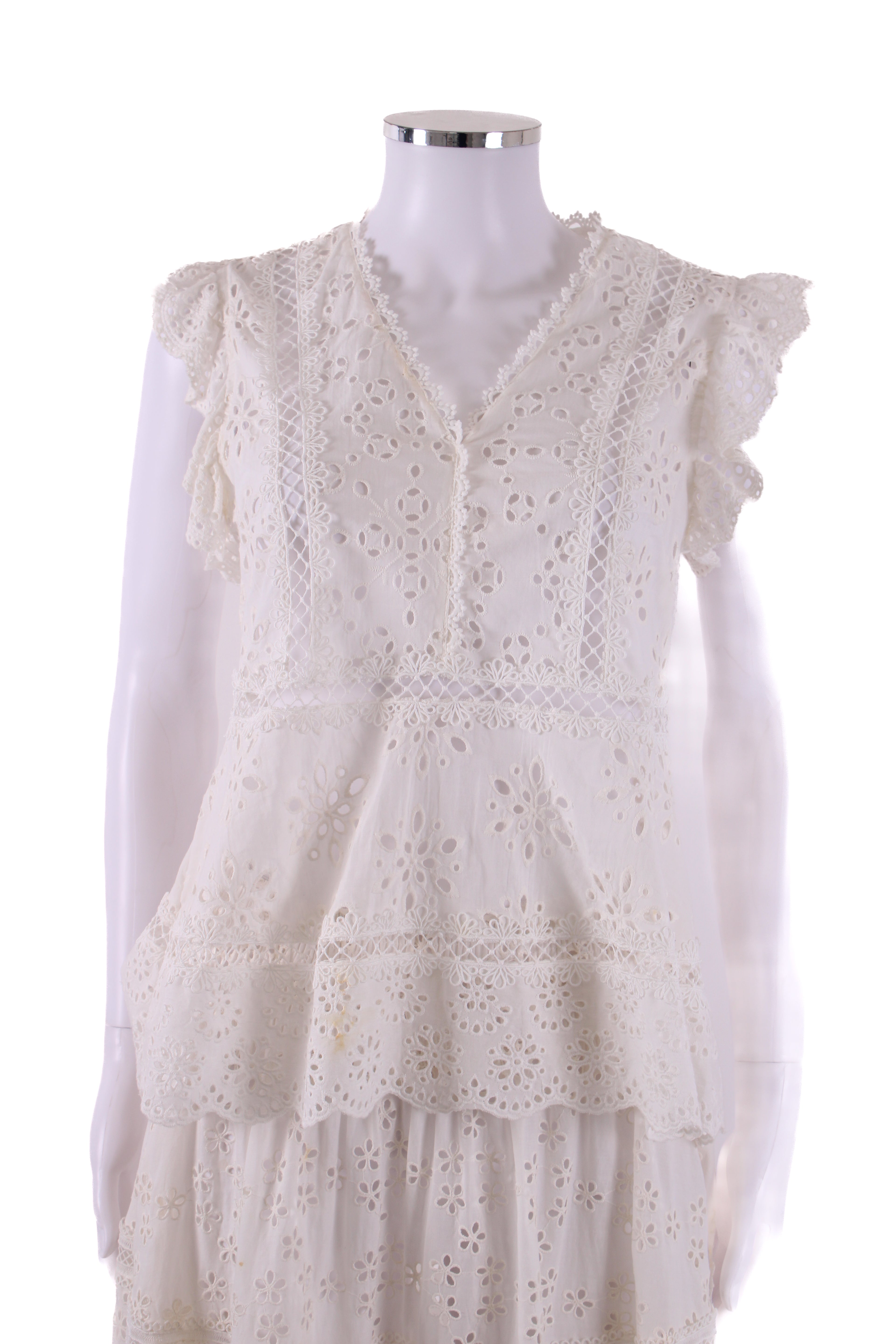 Miss June Broderie Blouse White S