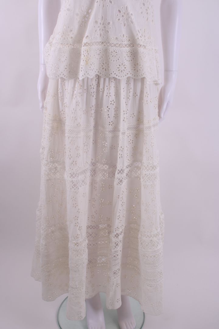 Miss June Broderie Maxi Skirt White s