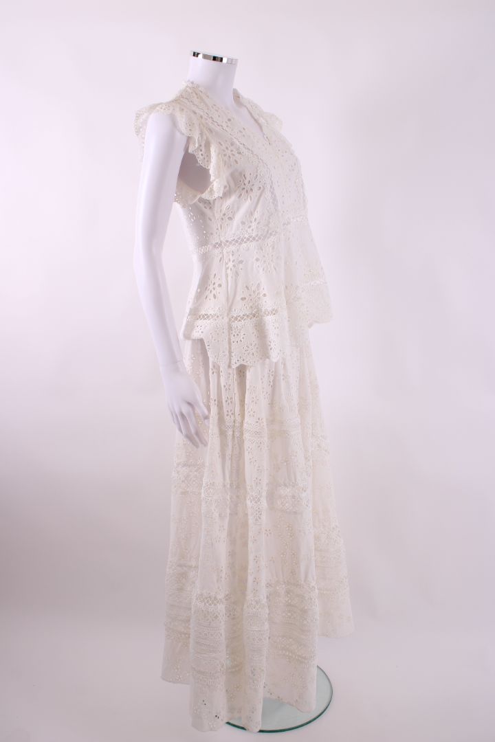 Miss June Broderie Maxi Skirt White s