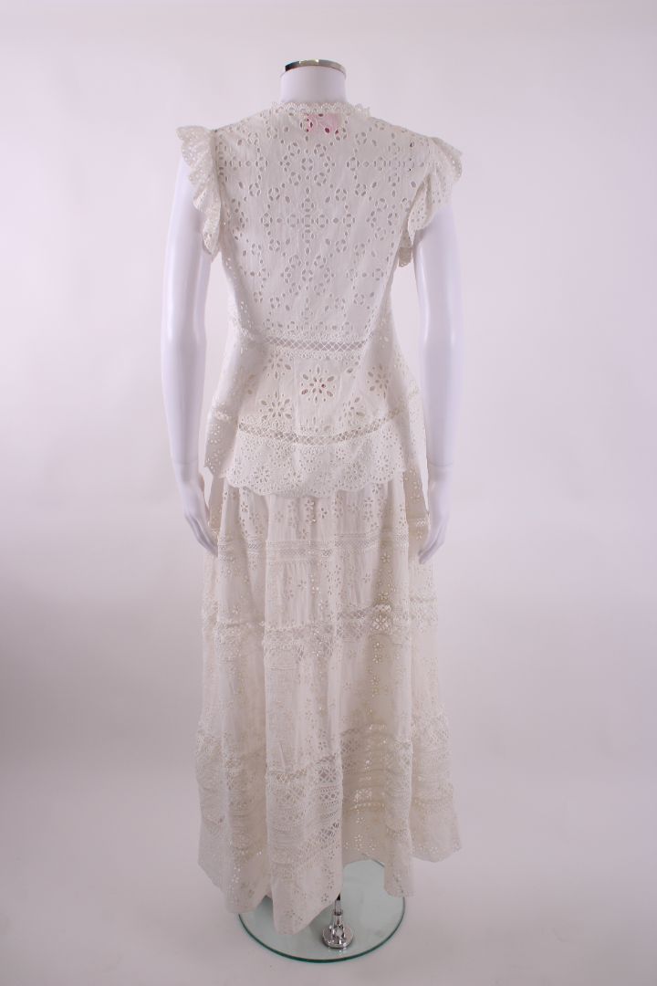 Miss June Broderie Maxi Skirt White s