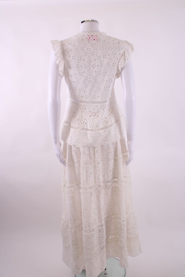 Miss June Broderie Maxi Skirt White s