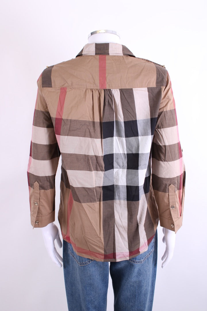 Burberry L/S Check Shirt Brown/ White 8