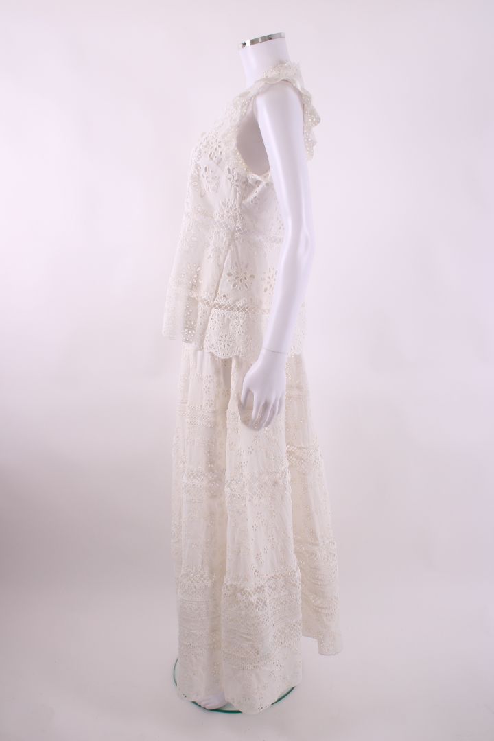 Miss June Broderie Maxi Skirt White s