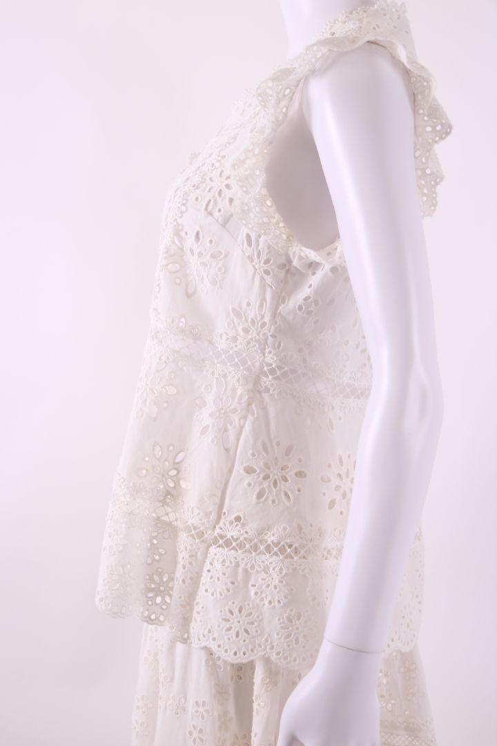 Miss June Broderie Blouse White S
