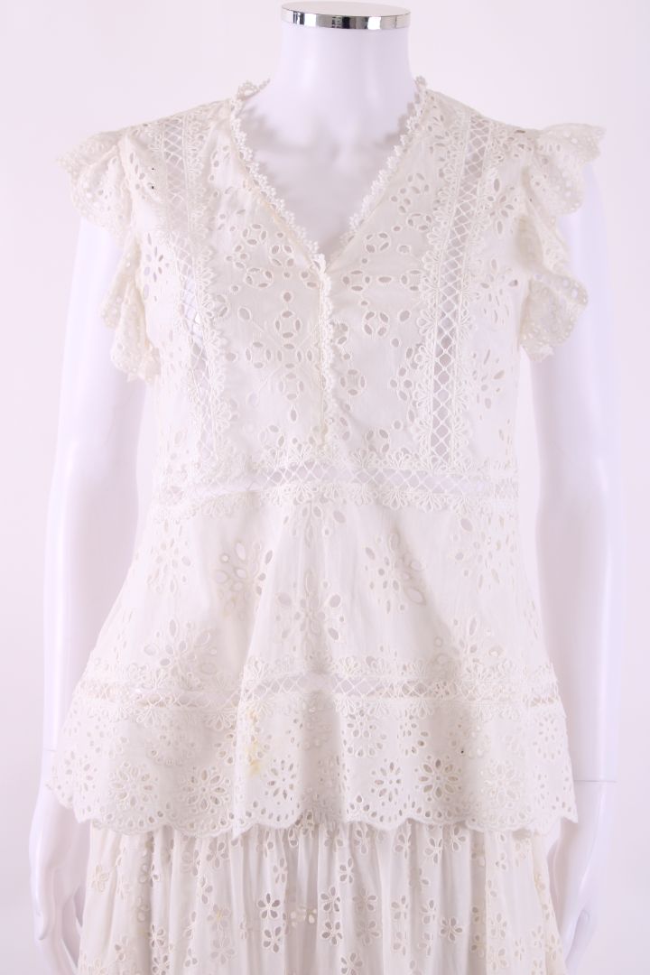 Miss June Broderie Blouse White S