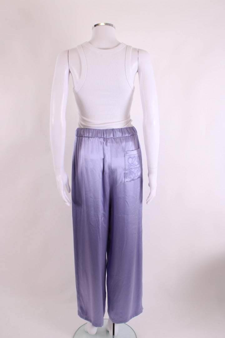 Loewe Silk satin pleated pants Lilac XS