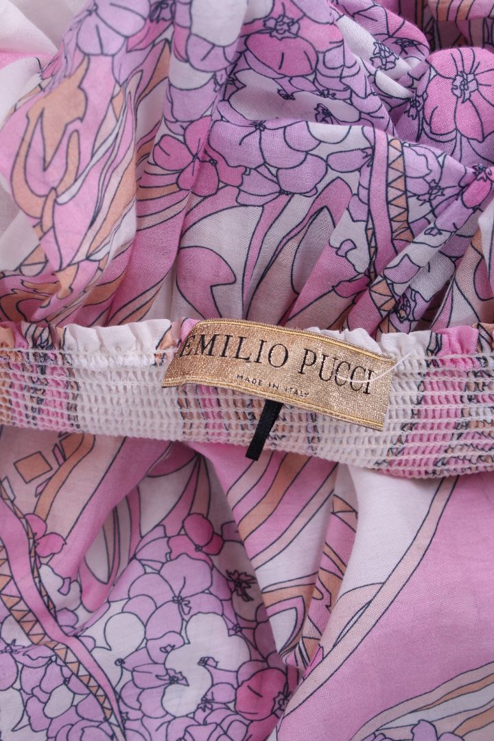 Emilio Pucci Floral Print Skirt White/ Pink 6