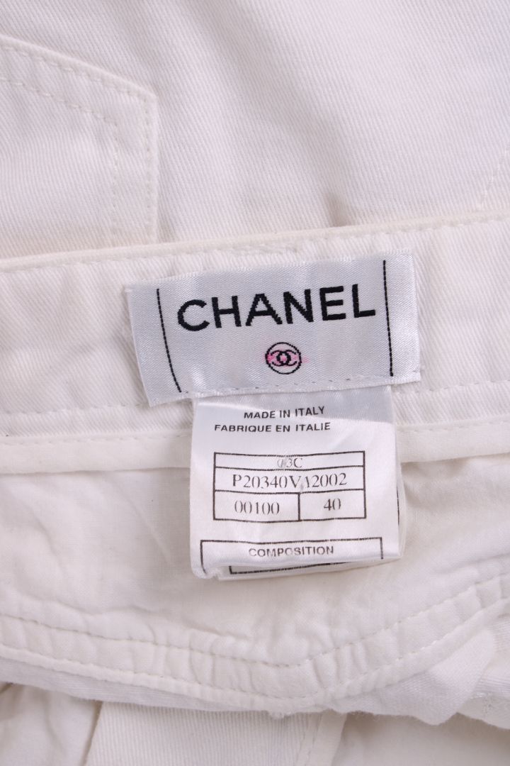Chanel Camillia Cut Out Jeans White 12
