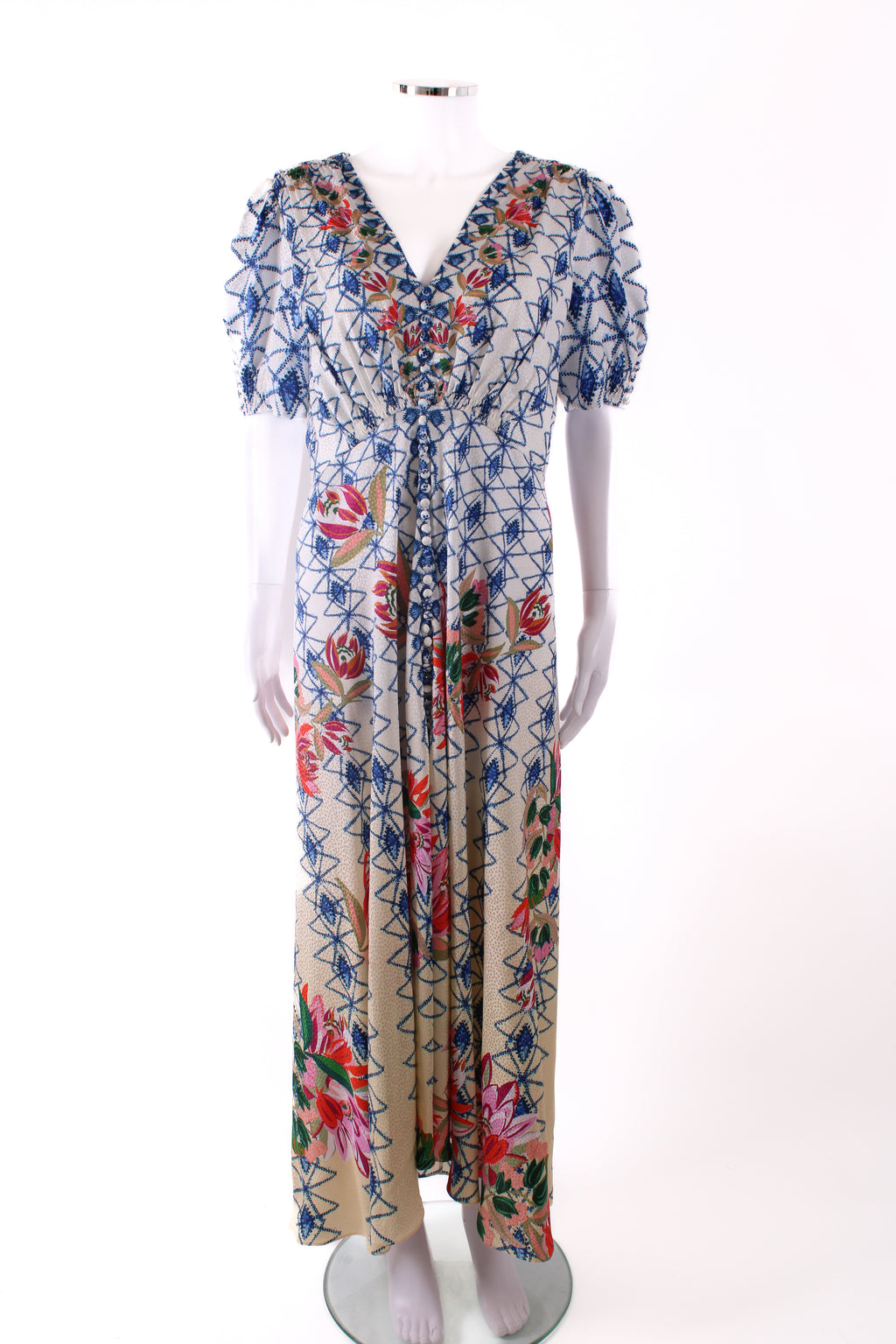 Saloni Printed Tea Dress Multi 18