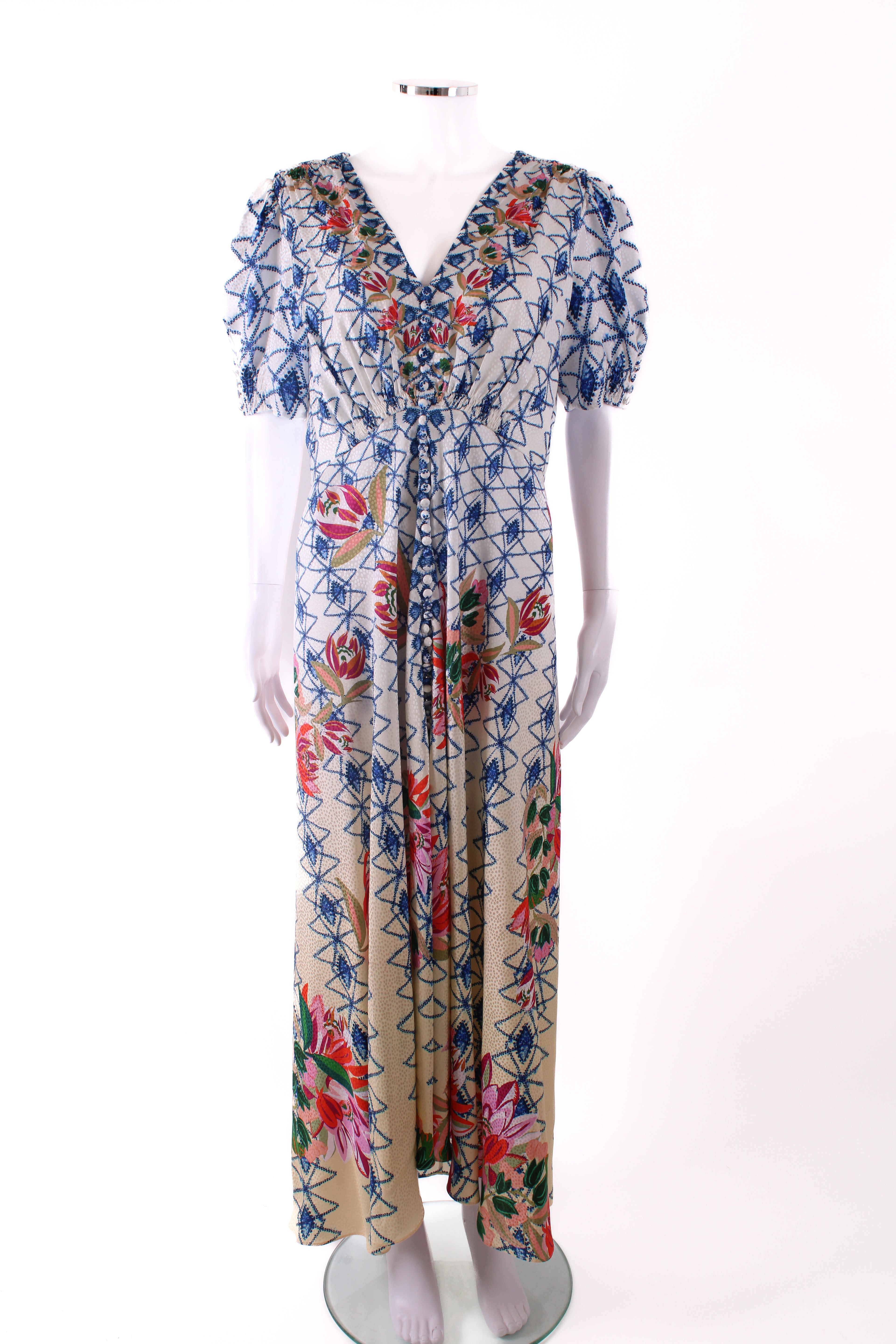 Saloni Printed Tea Dress Multi 18