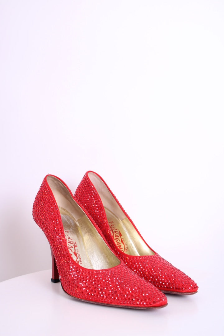 Salvatore Ferragamo 1999 Marylin Monroe Tribute Heels Red