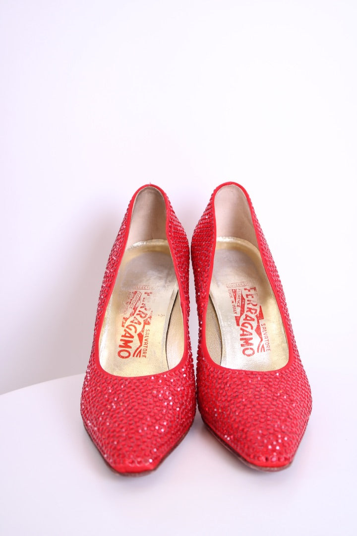 Salvatore Ferragamo 1999 Marylin Monroe Tribute Heels Red