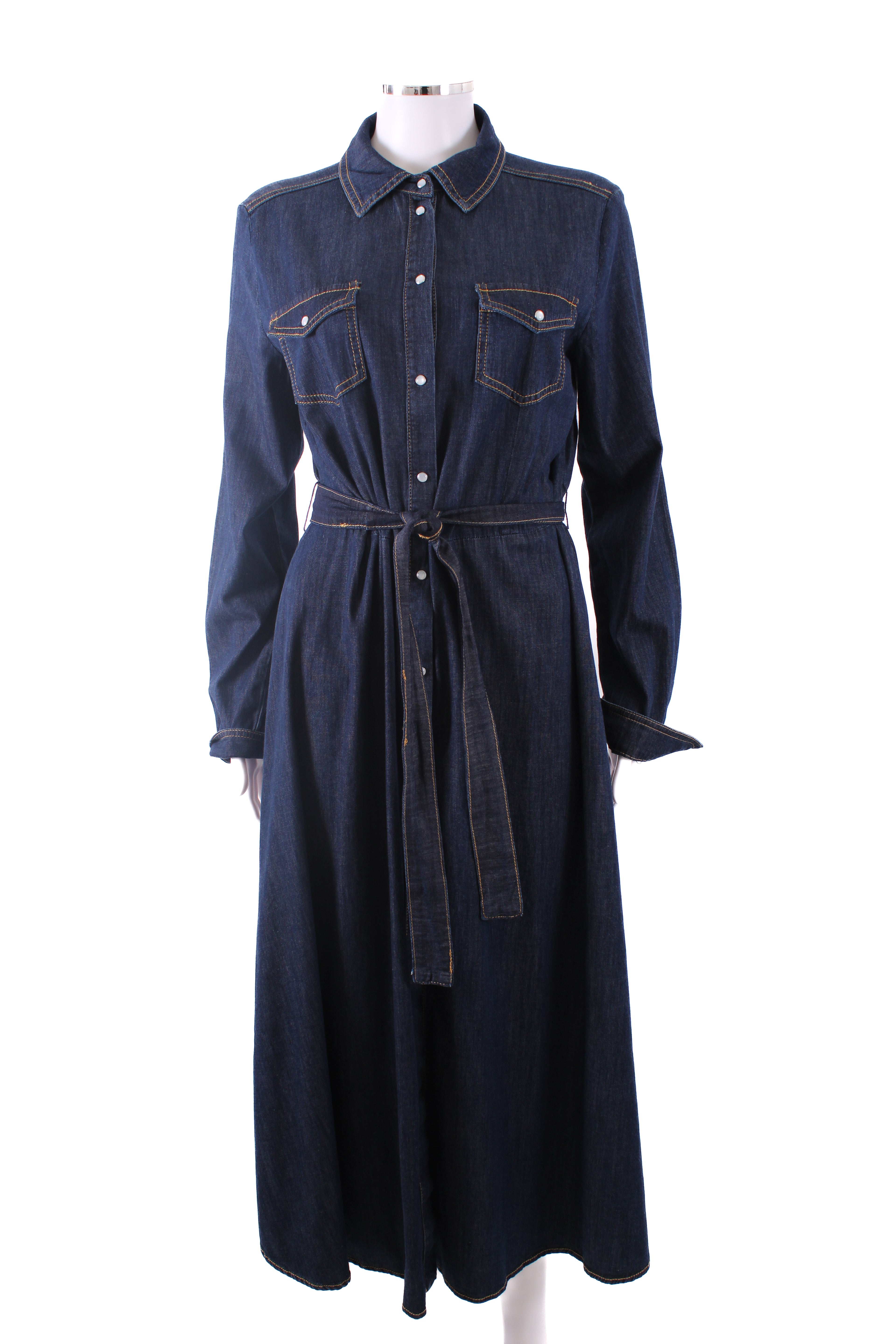 Emme Marella L/S Belted Shirt Dress Denim 16