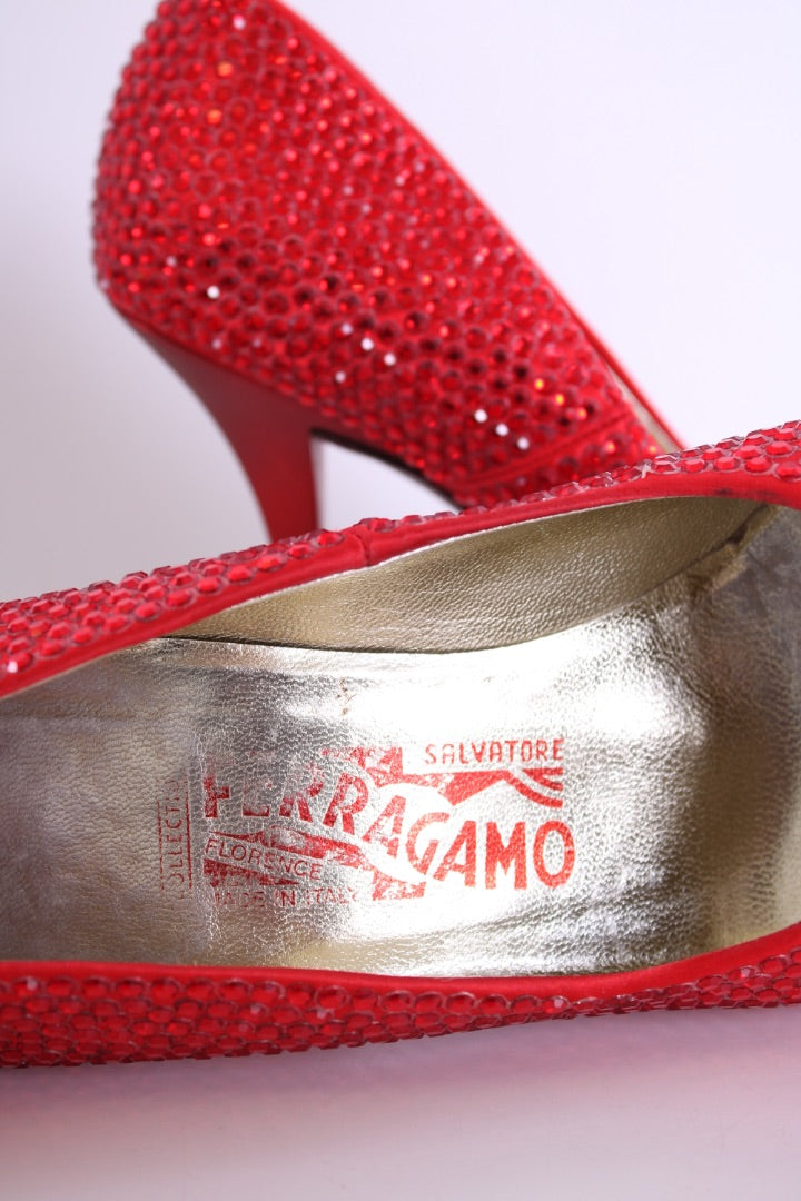 Salvatore Ferragamo 1999 Marylin Monroe Tribute Heels Red