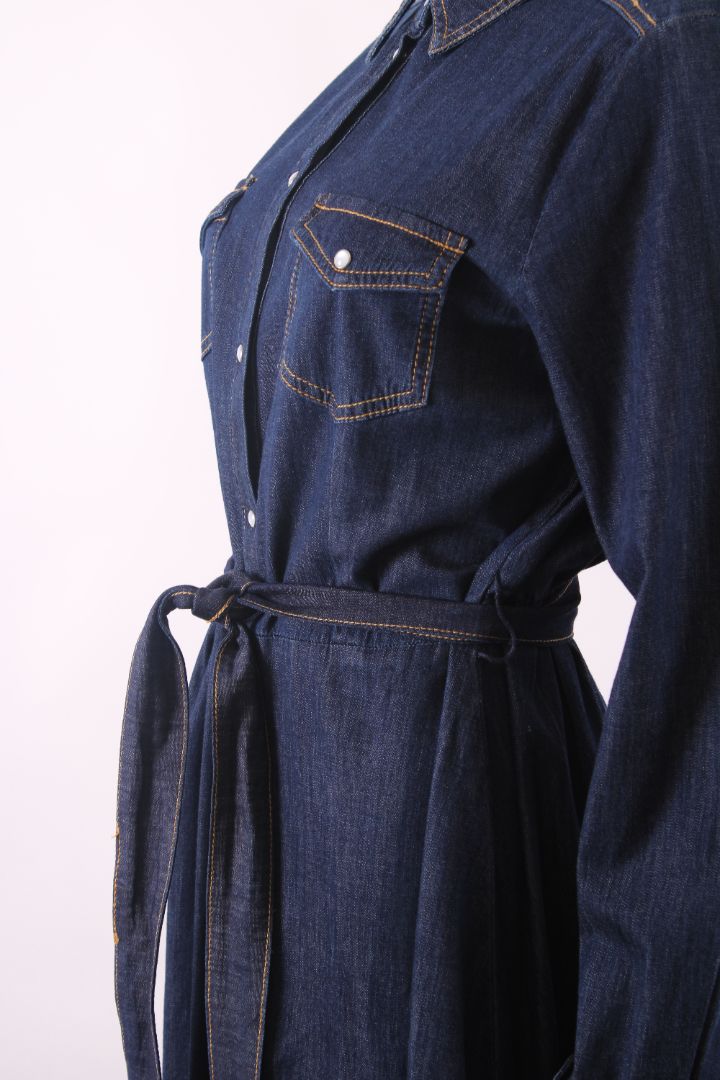 Emme Marella L/S Belted Shirt Dress Denim 16