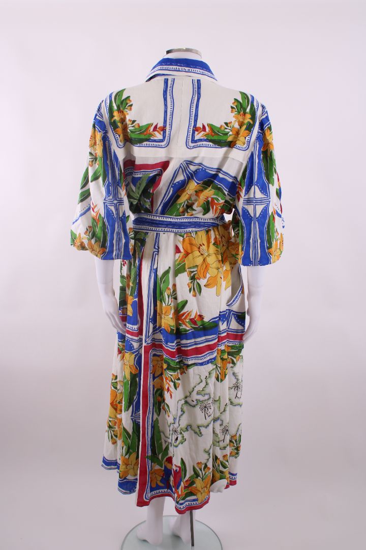 Farm Rio Printed Shirt Dress Blue/ White XL