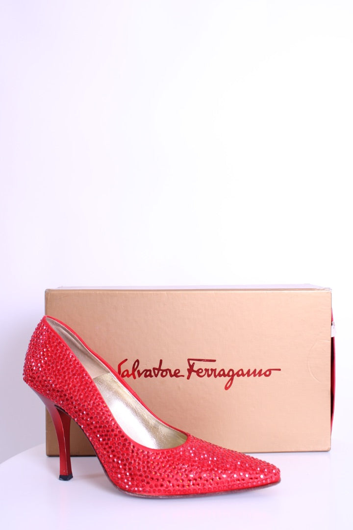 Salvatore Ferragamo 1999 Marylin Monroe Tribute Heels Red