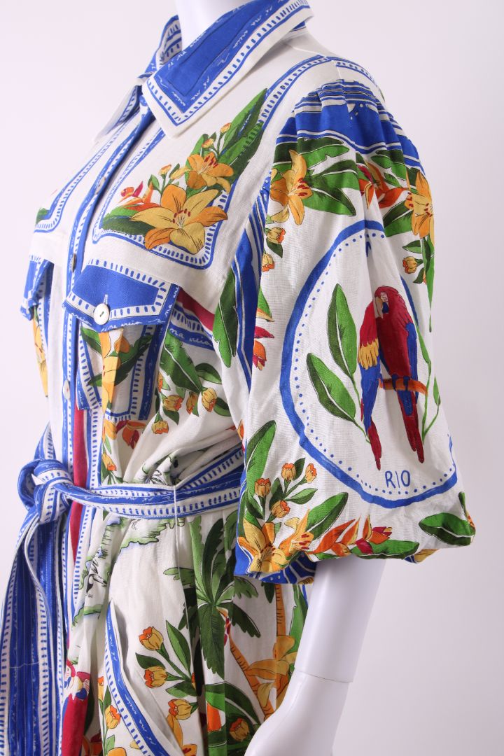 Farm Rio Printed Shirt Dress Blue/ White XL