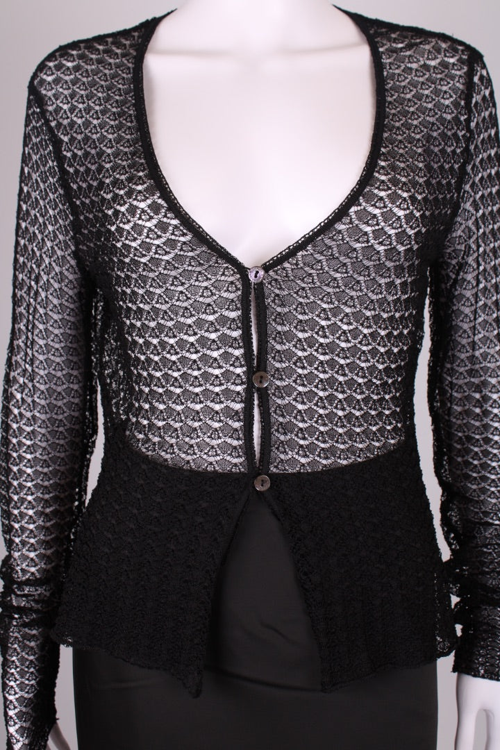Dolce & Gabbana L/S Lace Cardigan Black M