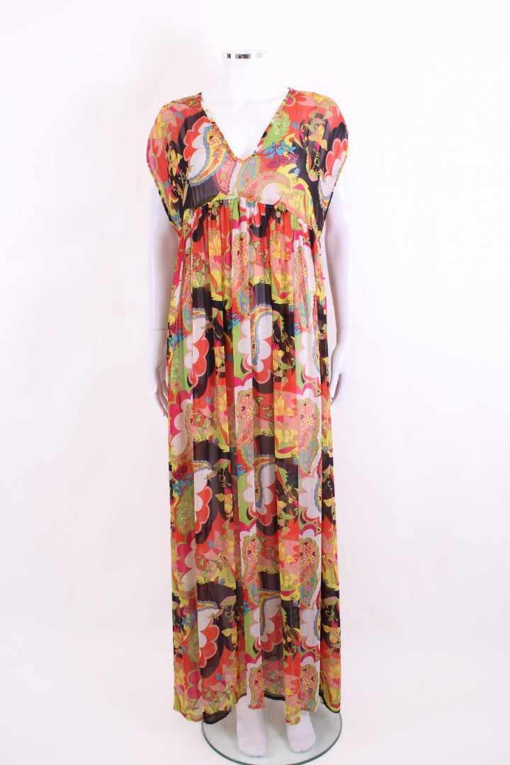 D&G Beachwear S/S Paisley Print Dress Orange/ Yellow S